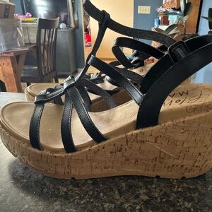 Women's Blowfish Black Wedge Sandals